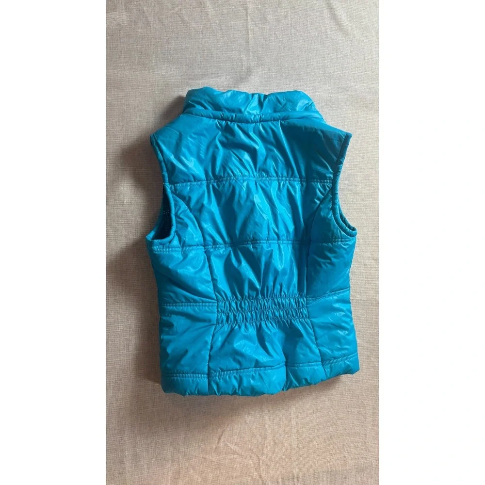 Aeropostale Puffer Vest Turquoise Women's Size L Sleeveless Quilted VTG‎ No Hood